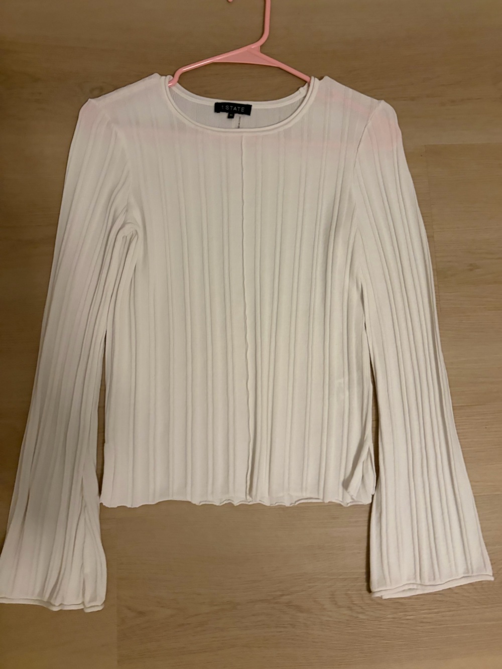 1. State Cream Ribbed Long Sleeve Top